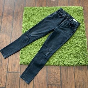 Rag & bone gray-black high rise ankle skinny jeans.